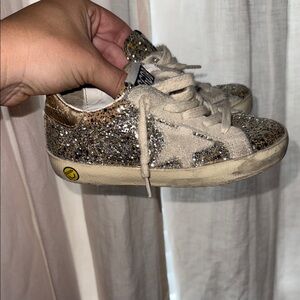 Golden Goose Glittery Gold Kids Sneakers